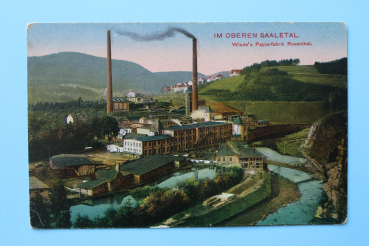 Ansichtskarte AK Oberes Saaletal 1905-1925 Wiede Papierfabrik Rosenthal Fabrik Ortsansicht Architektur Thüringen